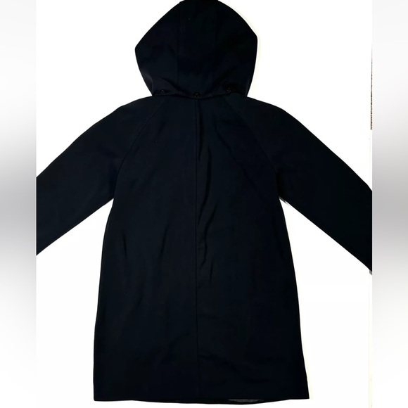 London Fog Trench Coat Women’s PM Black Softshell Metal Buckles Hooded Jacket - Picture 8 of 14